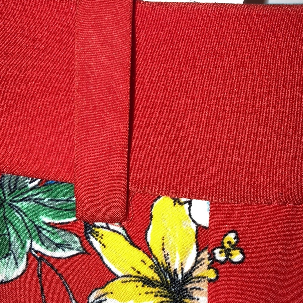 Zara Basic Collection Red Floral Pants - image 6